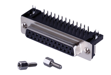 db25 公座 母座 母头90度弯脚焊板 DB25 DSUB25连接器25PIN配螺丝