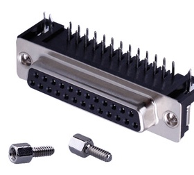 db25 公座 母座 母头90度弯脚焊板 DB25 DSUB25连接器25PIN配螺丝