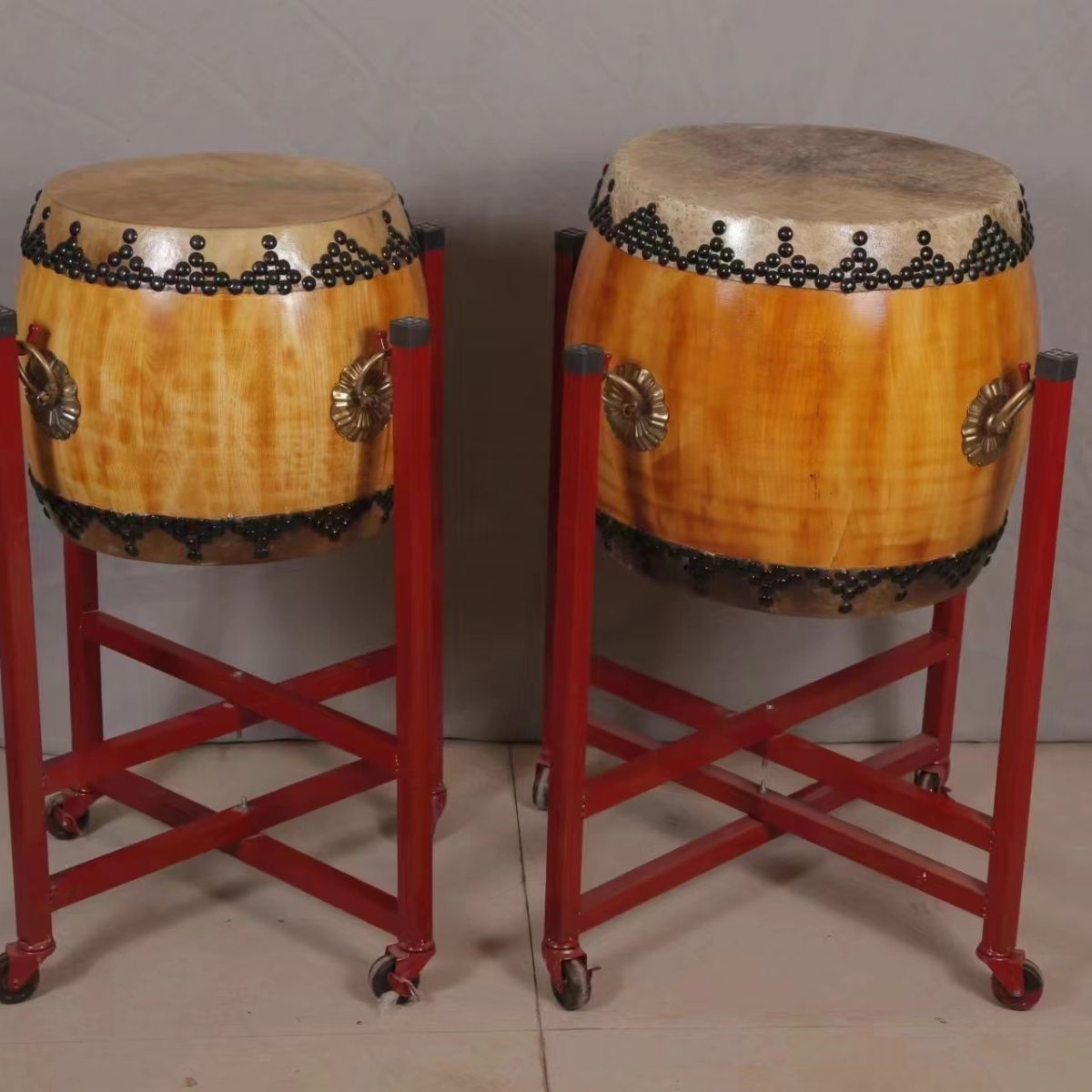 大鼓牛皮正宗木白原木战鼓堂鼓成人高音寺庙黄牛皮鼓道士法鼓寺院