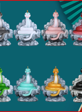 灵蛇蟒蛇柳常摆件神像装饰摆件