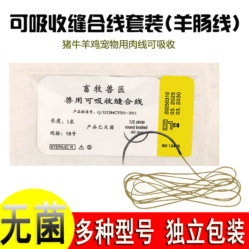兽用缝合线可吸收缝合线免拆线