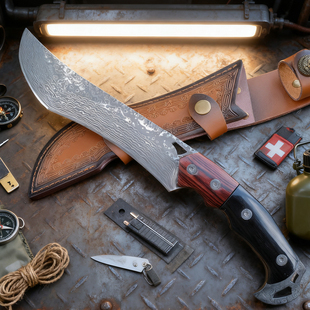 大马士革钢刀家用剔骨分割肉刀切肉刀手把肉专用刀吃羊排牛排餐刀