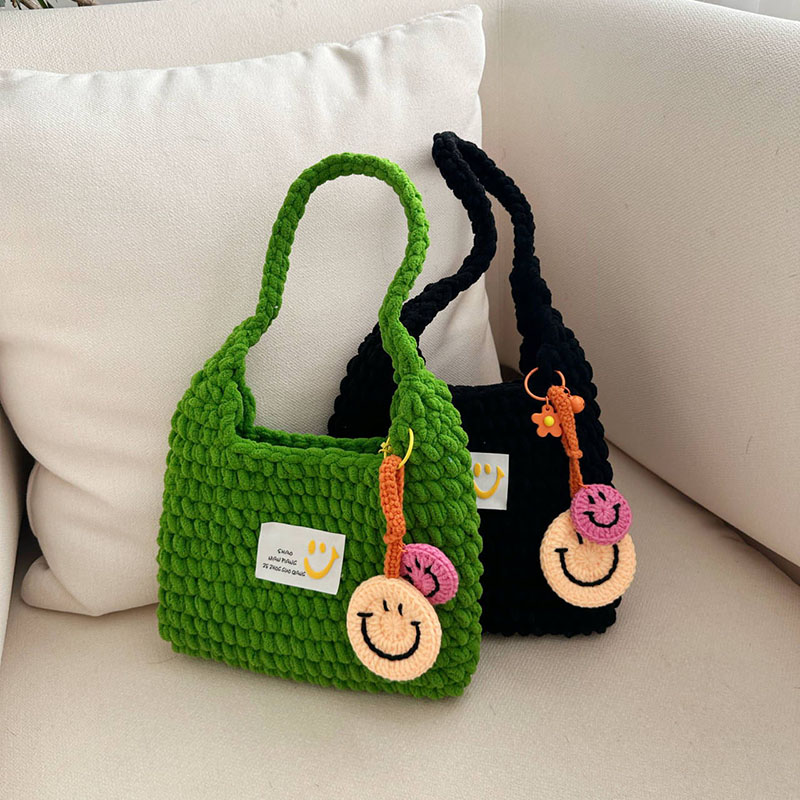 笑脸单肩手工编织包包材料包
