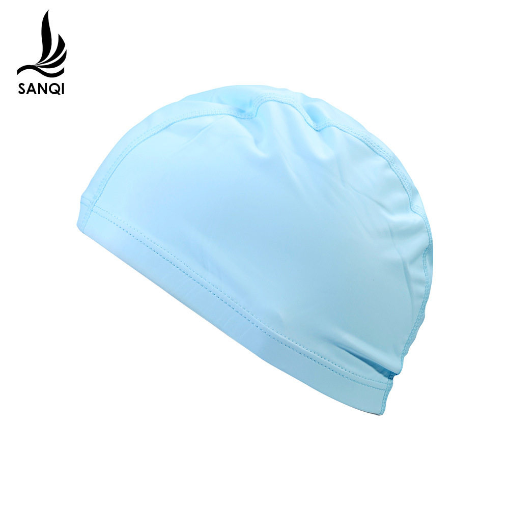 三奇泳装新款宽松透气男女款游泳帽大帽檐长发大号温泉游泳装备