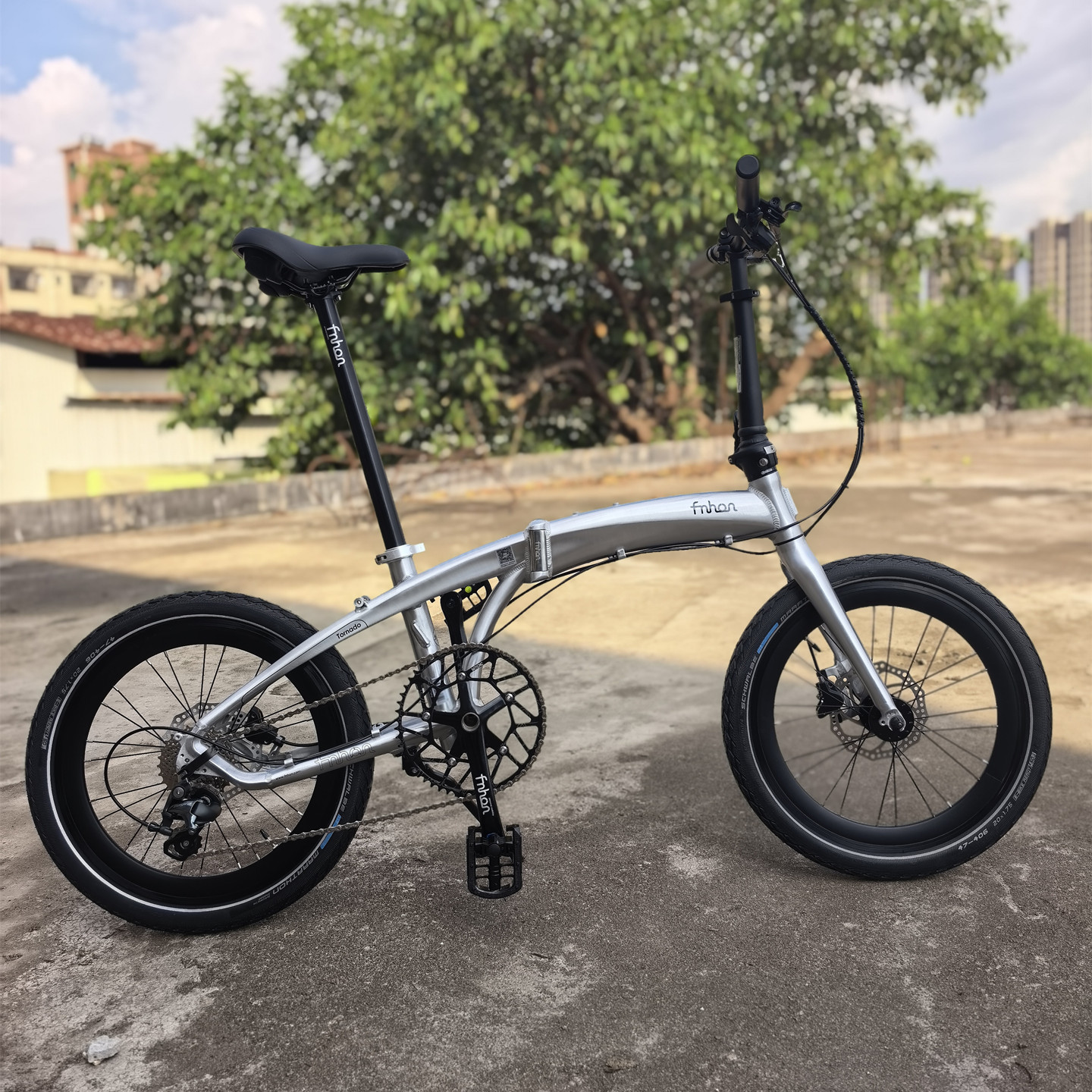 2025款fnhon风行20寸铝合金新款海豚架LDG2018折叠自行车内置油刹