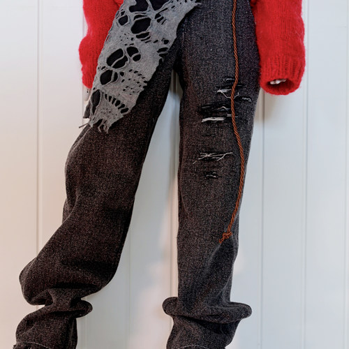 bjd牛仔裤长裤破洞75壮叔大尺寸