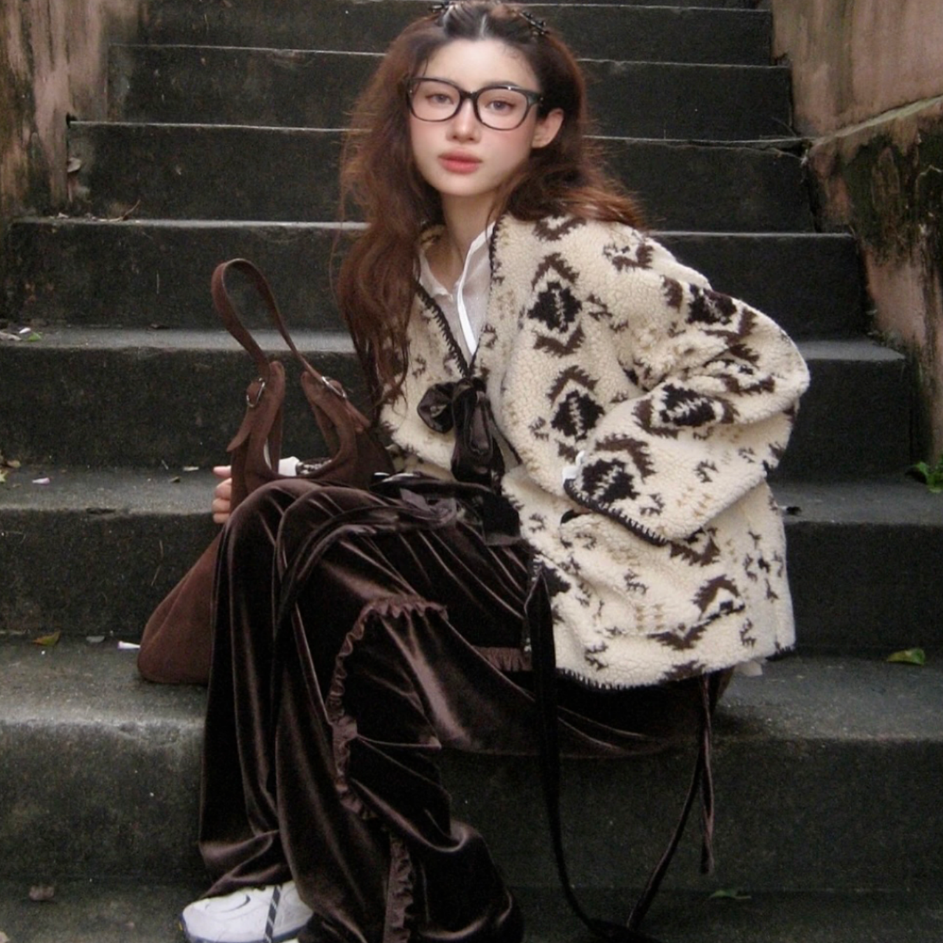 诺楠同款蝴蝶结系带加绒秋冬外套女宽松显瘦慵懒甜美感可爱休闲,女装/女士精品,短外套,淘宝优惠券,粉丝福利购,淘宝优惠卷