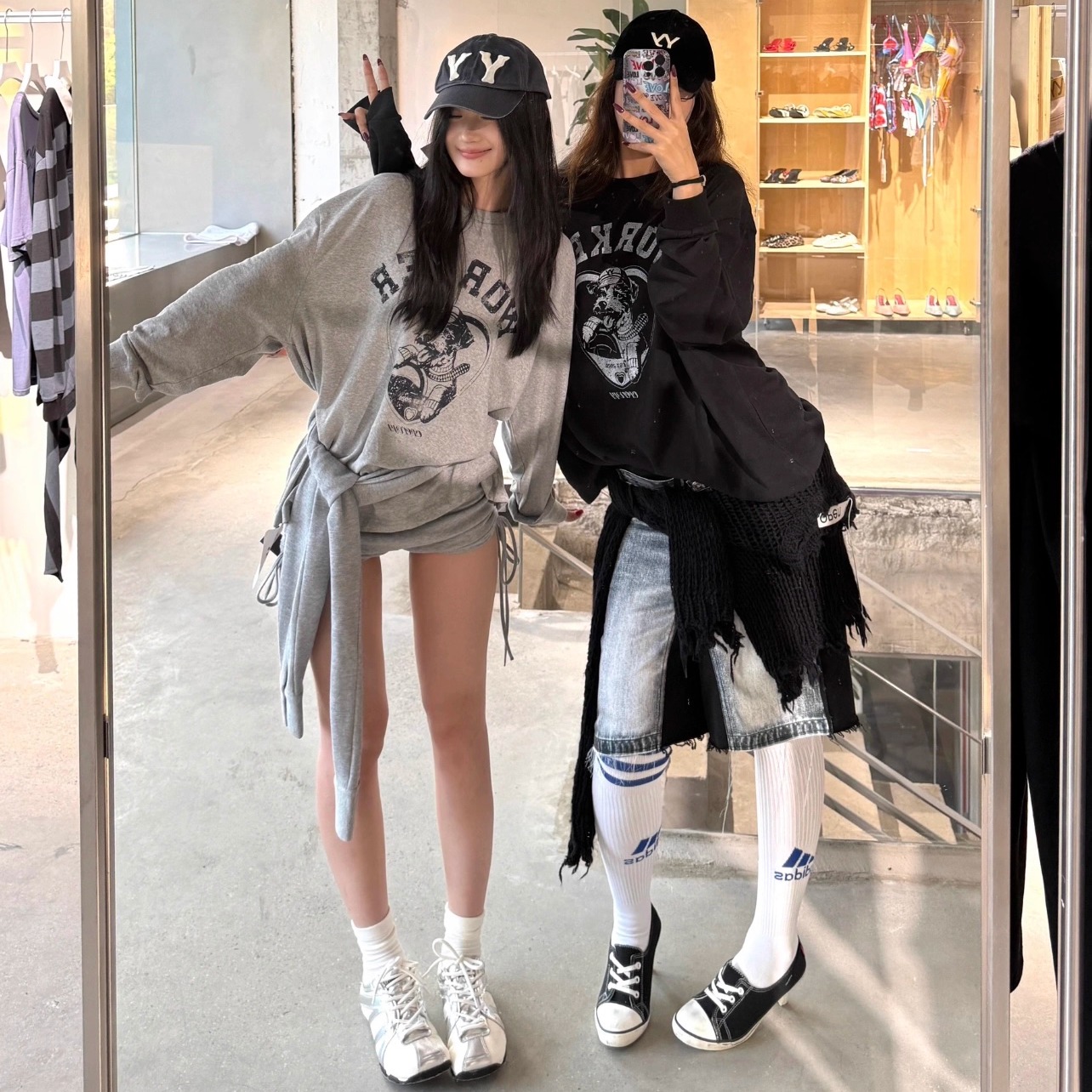 韩女人手一件！长袖印花卫衣