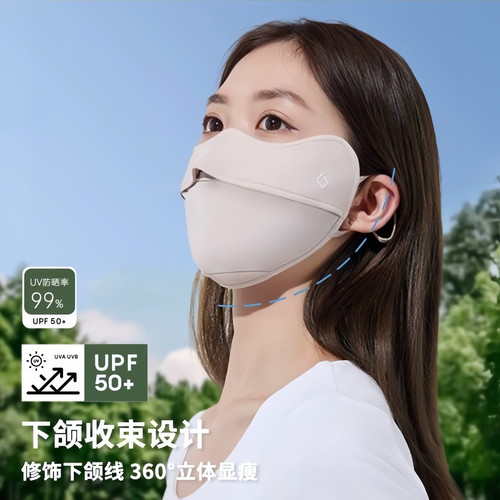 春季新款遮阳冰丝防晒口罩女夏季透气防紫外线UPF50+护眼角防晒