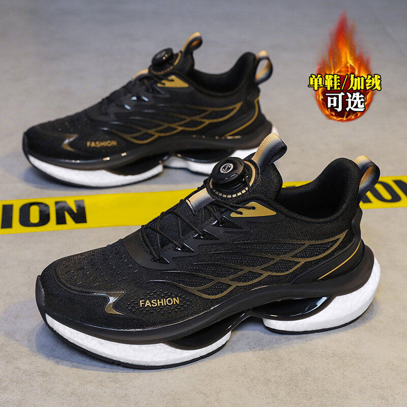 匹克企鹅旋转扣跑步鞋男款冬季超轻减震软底青少年体育竞速运动鞋