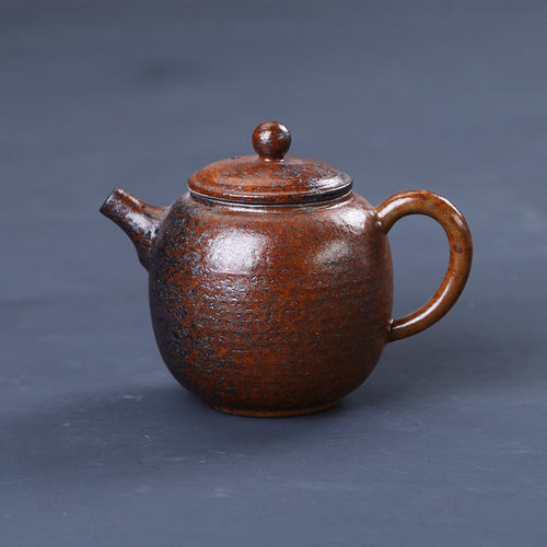 日式粗陶茶壶手工铁锈釉陶壶仿柴烧陶瓷窑变功夫茶具家用泡茶单壶 - 封面