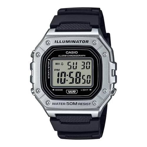 CASIO卡西欧手表计时表数字的黑色银218HM 7AV
