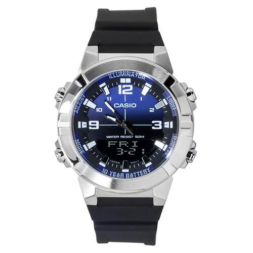 CASIO卡西欧数字的蓝色表盘石英运动男士手表50M AMW 870A 2AV