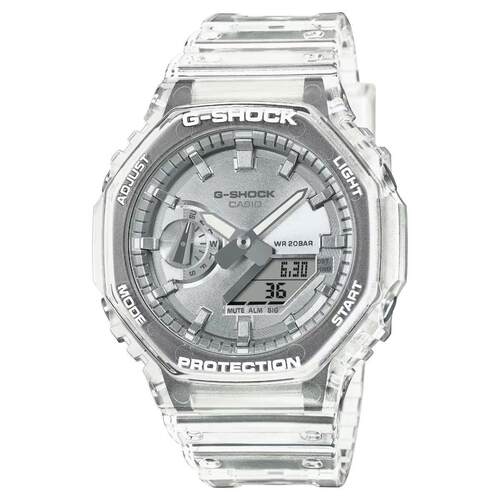 CASIO卡西欧G Shock CasiOak透明银表盘数字的GA 2100BM 7A8ER