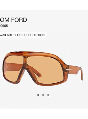 TOMFORD汤姆福特FT0965棕色超大号盾形黄色Tinted墨镜太阳眼镜