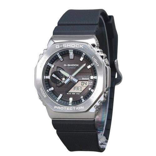 CASIO卡西欧G Shock钢黑色表盘运动太阳能200M男士手表GBM 2100