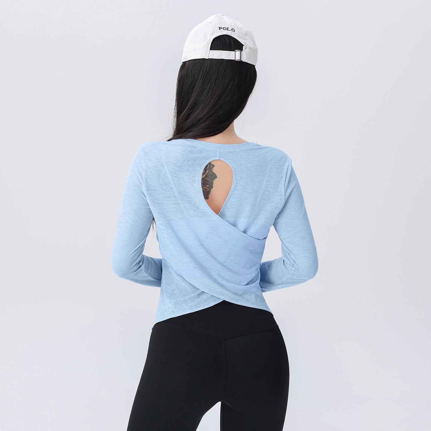 瑜伽服女长袖美背运动普拉提