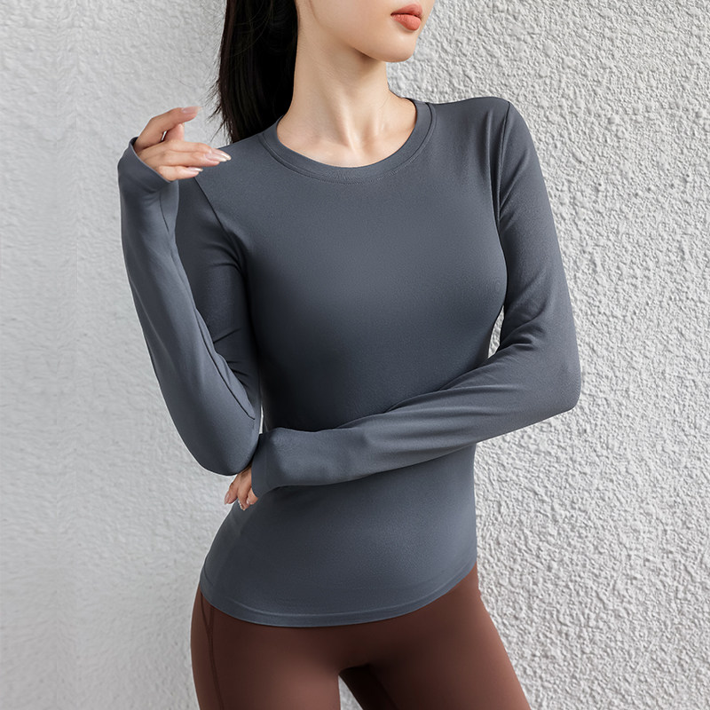 瑜伽服女秋冬新款运动上衣修身显瘦长袖专用普拉提速干训练健身服,运动服/休闲服装,运动T恤,淘宝优惠券,粉丝福利购,淘宝优惠卷