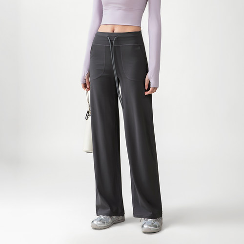 裸感高腰速干显瘦直筒女健身裤