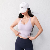 Adjustable cross-shaped beauty back yoga vest, women's tight yoga top, outdoor fitness sports underwear, bra folding thumbnail 6