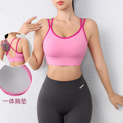 聚拢运动内衣女防震跑步训练健身服美背一体式背心瑜伽服上衣文胸