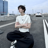 夏季小众修身无性别内搭三条杠插肩袖T恤半袖打底衫H2159P55，男装T恤，星座1114（原A254）