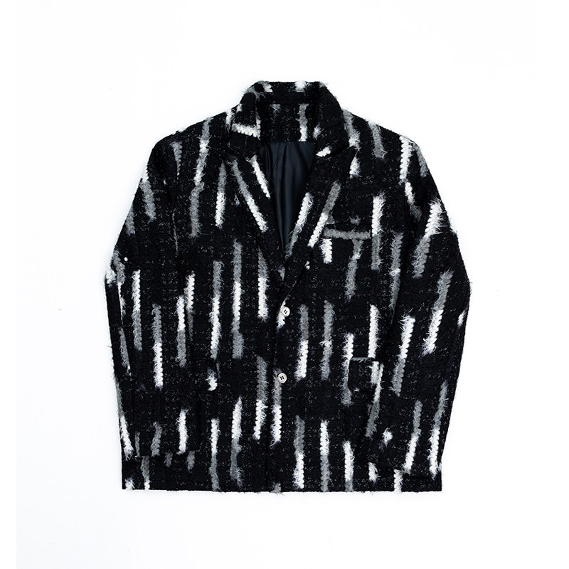 秋冬网红西装外套男小香风粗花呢炸街高级感西服上衣潮H2079P150,男装西服,星座1114（原A254）