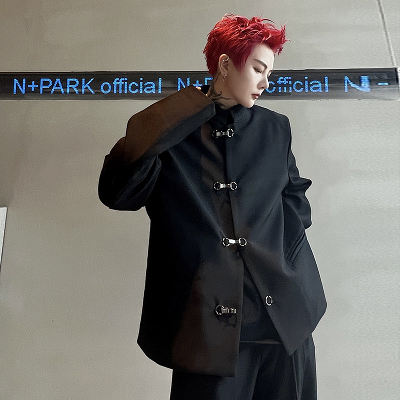 ins网红明星同款高级感西服外套男金属扣设计感西装潮H1602P125,男装西服套装,星座1114（原A254）