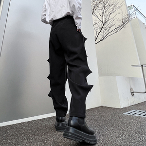 微弹力潮重工风休闲裤哈伦裤休闲裤脚踩宽松型休闲长裤男士美式图片