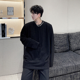 轻奢高级感圆领长袖T恤个性破洞发型师韩版潮上衣H1361P75，男装T恤，星座1114（原A254）