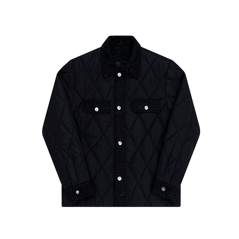 小香风网红韩版菱形格棉服新款冬季气质翻领棉衣外套潮H2077P135,男装棉衣,星座1114（原A254）
