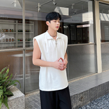 高级感打底坎肩小众半高领拉链背心男设计感垫肩无袖T恤H1883P60，男装背心/马甲，星座1114（原A254）