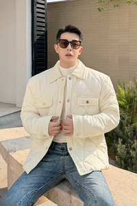 小香风网红韩版菱形格棉服新款冬季气质翻领棉衣外套潮H2077 P135图片