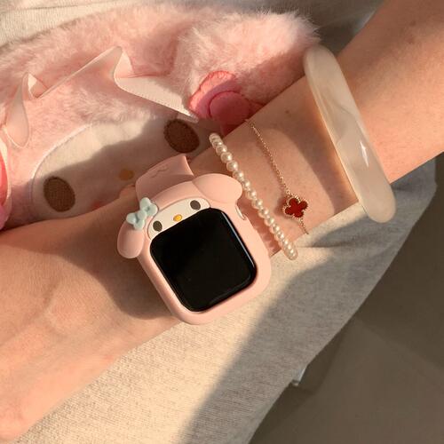 苹果手表AppleWatch壳适用美乐蒂S10/S11/SE3硅胶全包手表带套