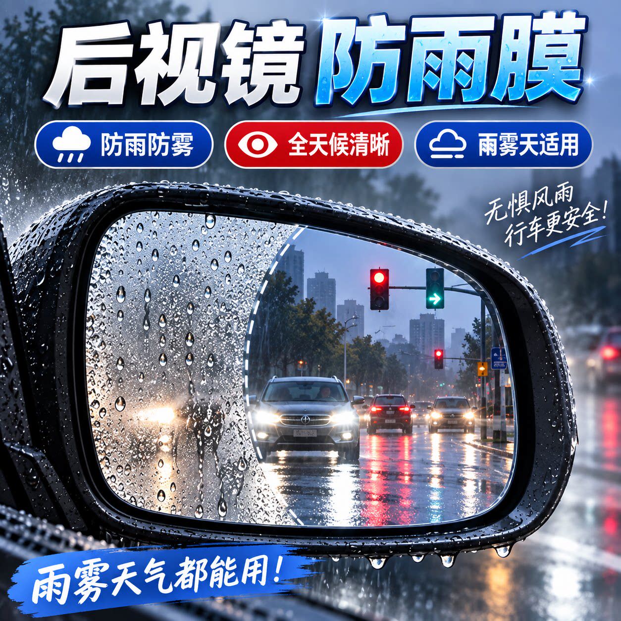 后视镜防雨防雾防反光膜