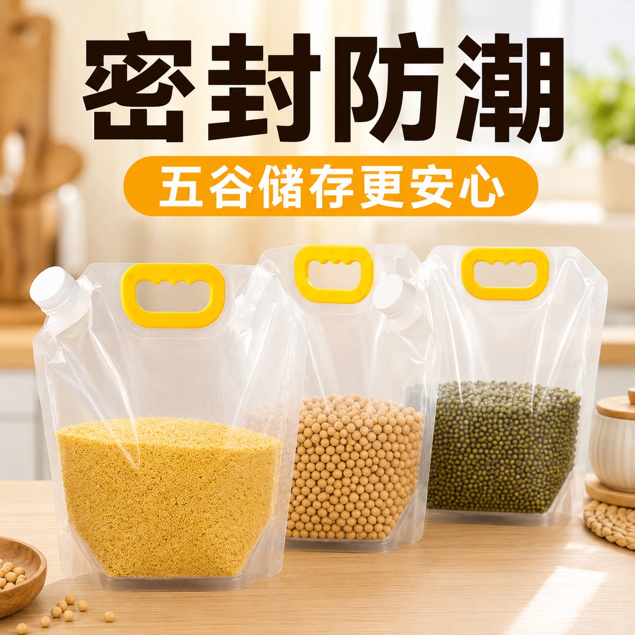 杂粮手提密封收纳袋加厚防潮防虫