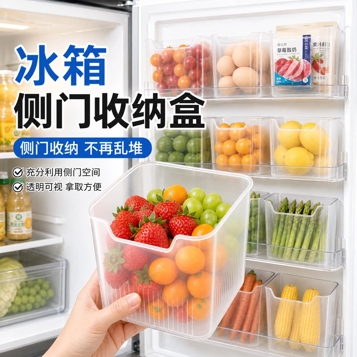冰箱侧门食品级保鲜盒