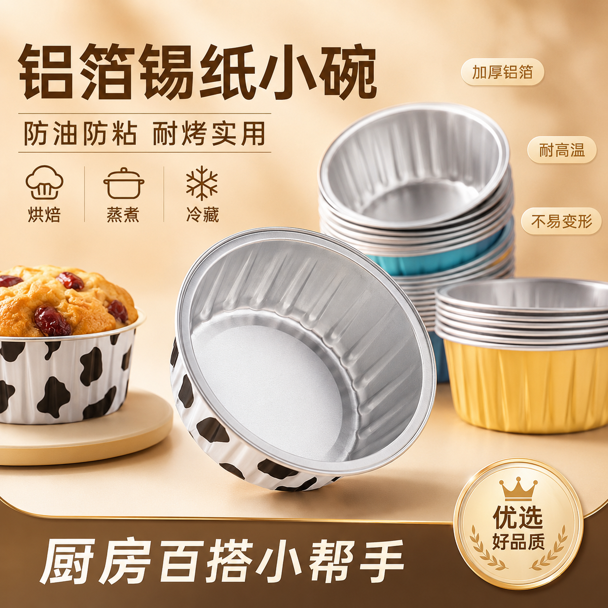 空气炸锅专用锡纸碗鸡蛋杯虾扯蛋烧烤烤箱烘焙模具小号耐烤布丁杯