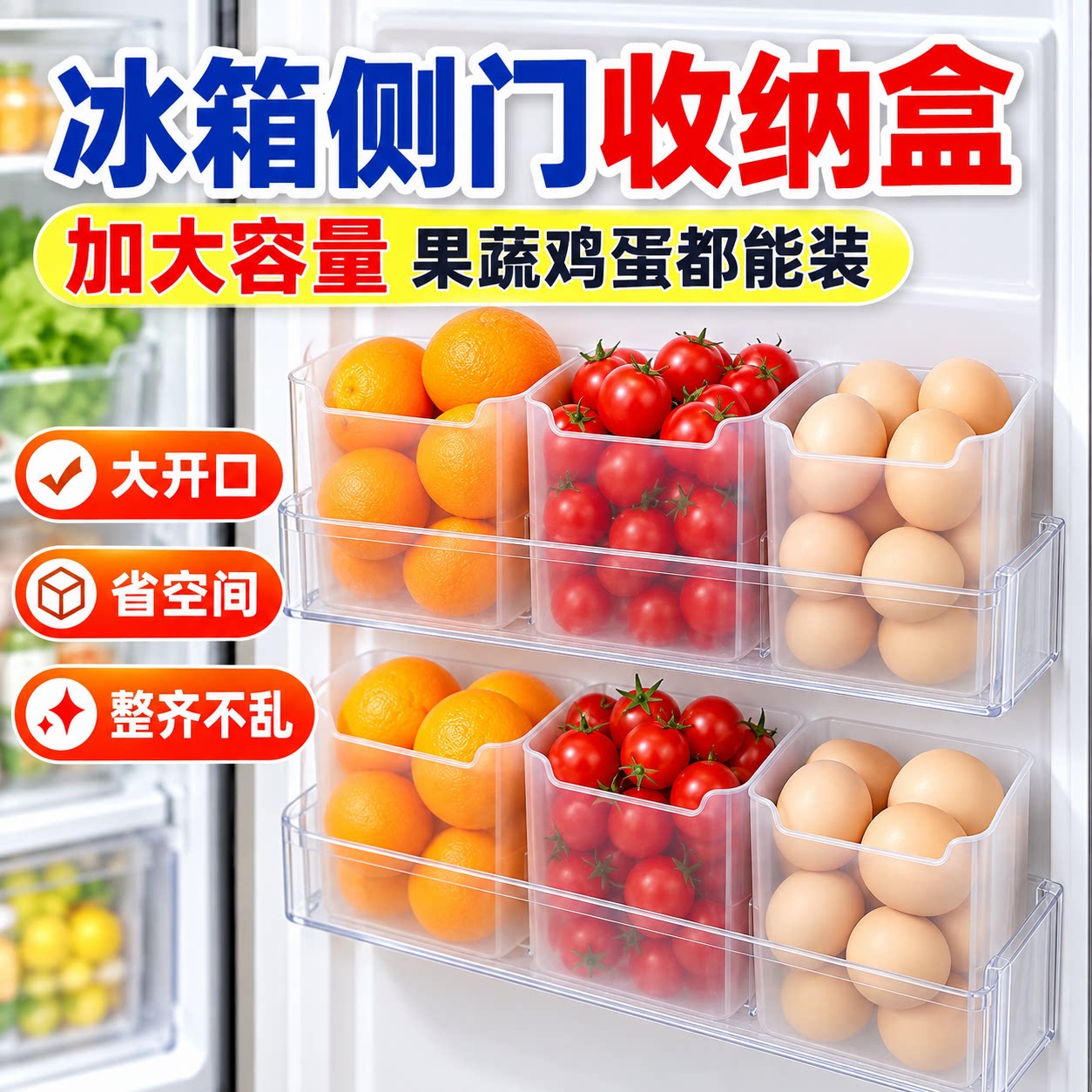 冰箱侧门鸡蛋收纳盒食品级6个装