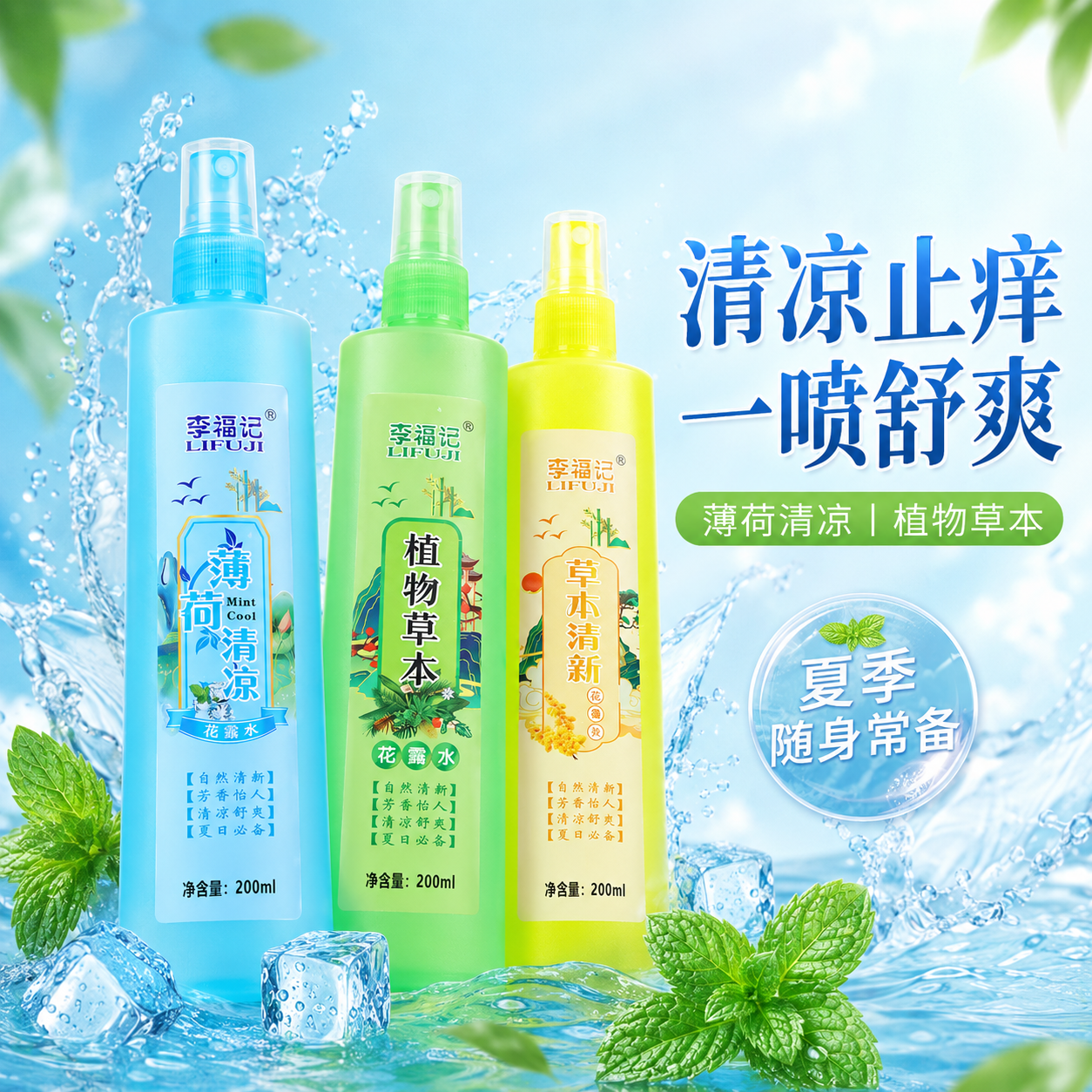 艾草花露水清凉止痒提神