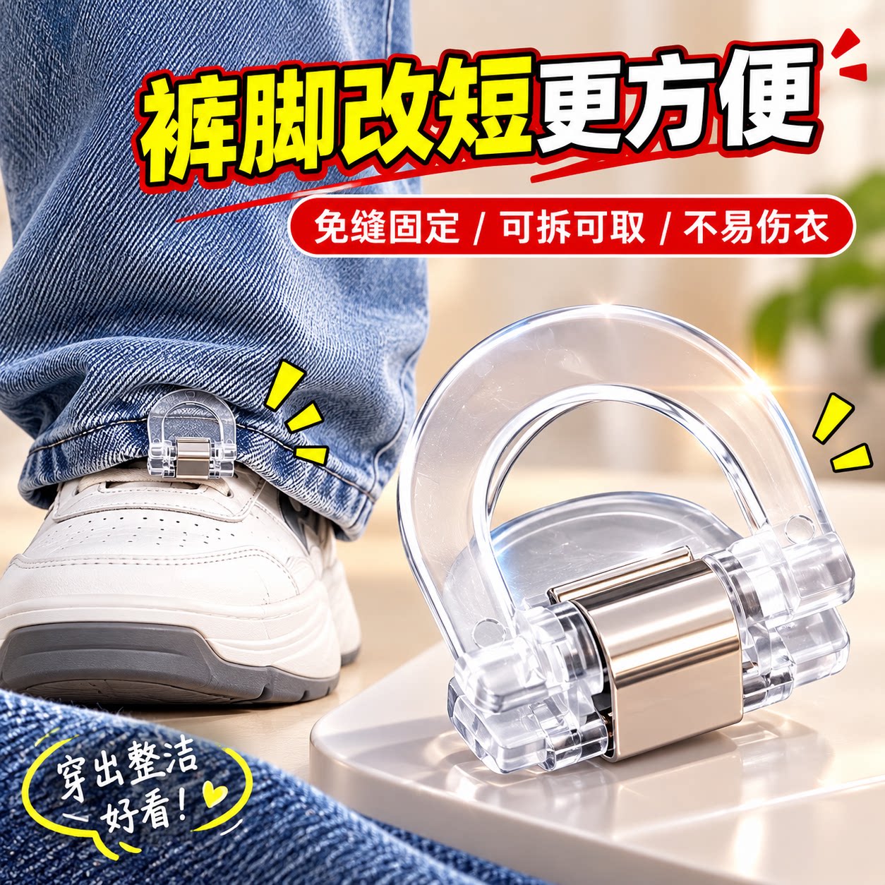 防拖地隐形裤腿收口器