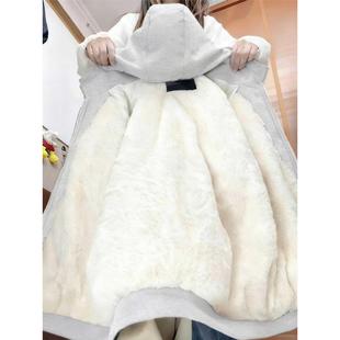 巨好看的初冬加绒厚外套女装冬卫衣女款独特漂亮有质感毛毛羊羔绒