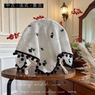 小香法式刺绣遮镜布帘镜子罩布万能盖巾镜子遮挡帘布艺盖布圆桌布