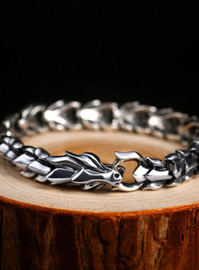 龙骨手链男士款霸气个性潮搭复古简约时尚嘻哈手饰品国风创意礼物