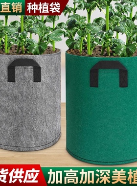高款花盆加厚无纺布特大阳台楼顶种菜盆超大花箱月季蓝莓灰色包邮