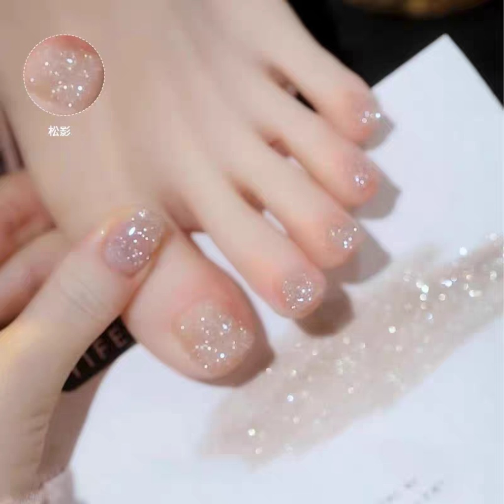 油性指甲油免烤不可撕持久不掉色快干显白细闪裸色夏季涂手涂脚