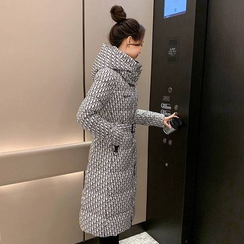 羽绒服女冬季中长款新款气质显瘦连帽白鸭绒加厚保暖过膝外套
