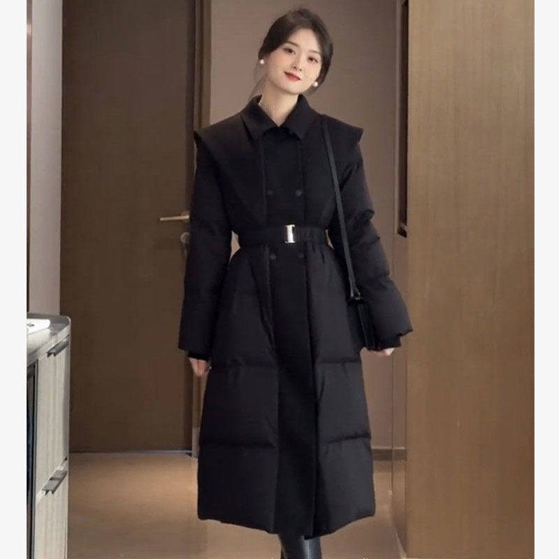 冬季羽绒服女冬季新款高级感小众保暖设计感显瘦中长款白鸭绒外套,女装/女士精品,时尚抓绒裤,淘宝优惠券,粉丝福利购,淘宝优惠卷