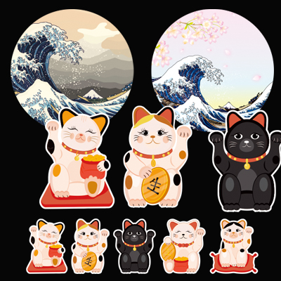 汉魂神奈川JDM招财猫定制贴纸