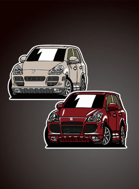 汽车贴纸适用于JDM贴纸卡通反光车贴#cayenne#cayenneturbo 8217
